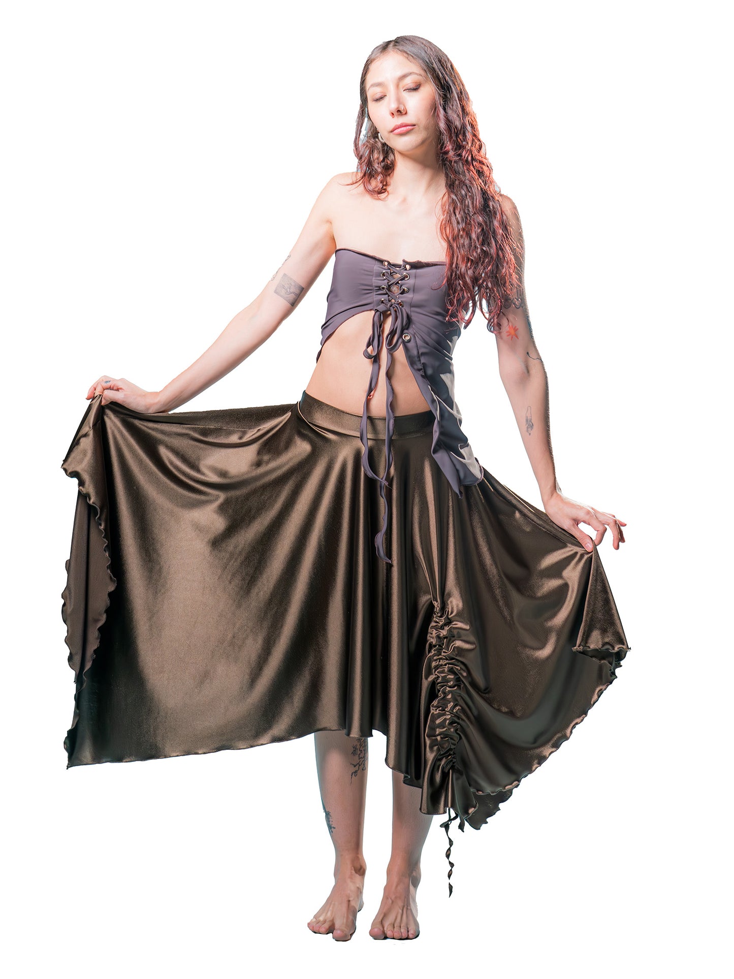 Nimara Skirt Satin Lycra