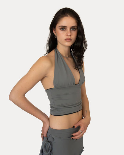 333 HALTER REVERSIBLE IN BLACK/GREY