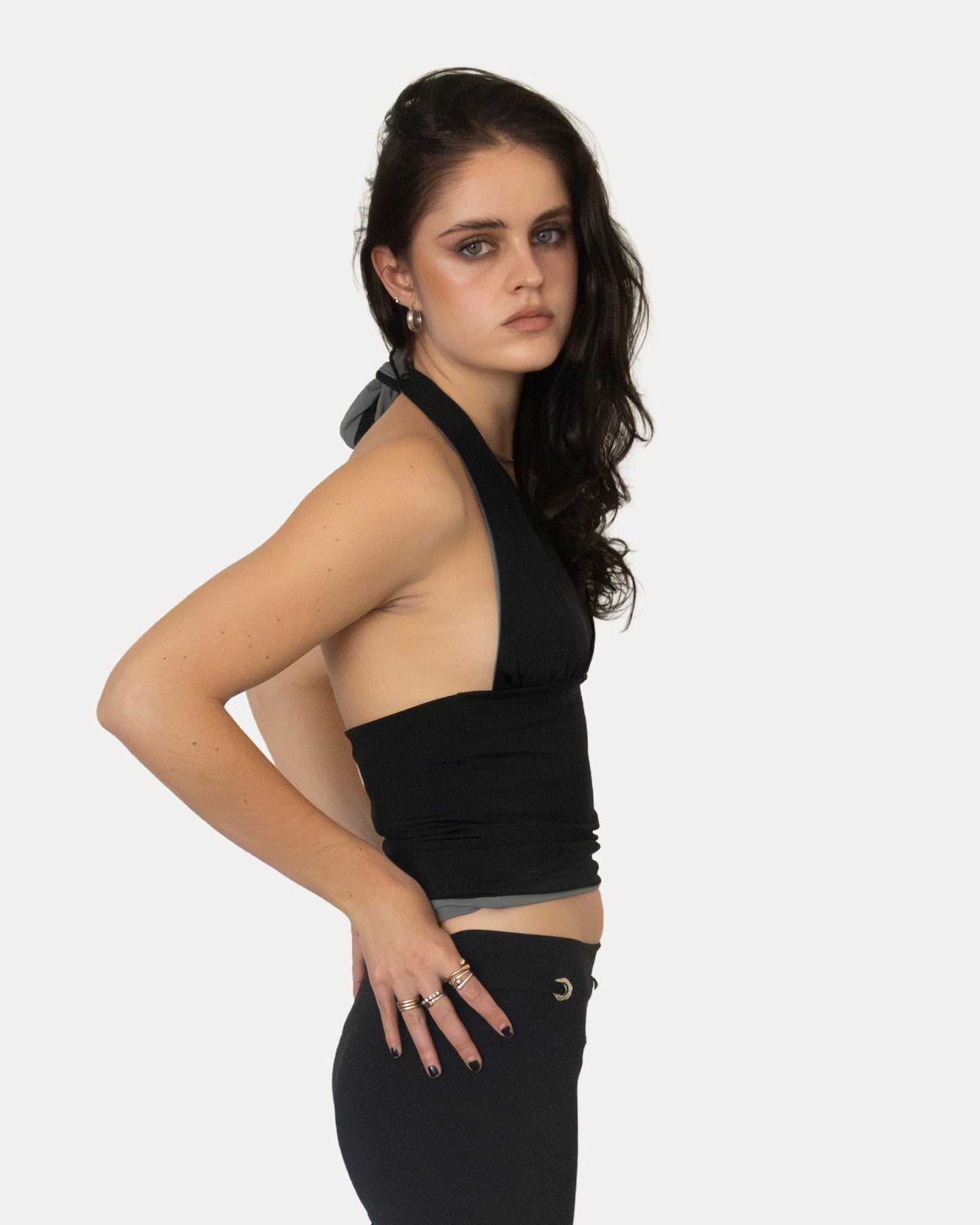 333 HALTER REVERSIBLE IN BLACK/GREY