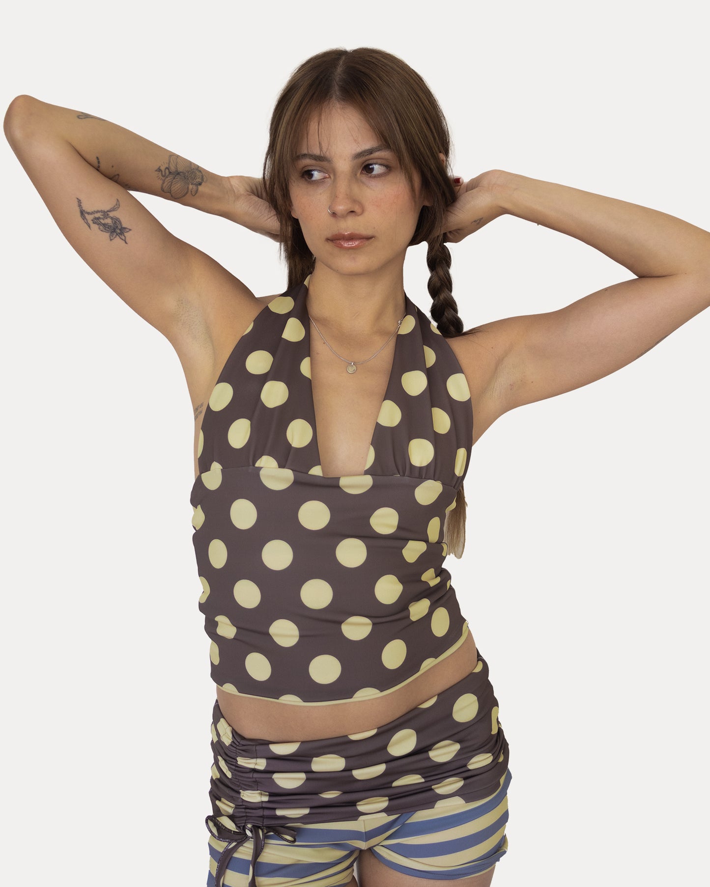 333 HALTER REVERSIBLE IN POLKA/STRIPES