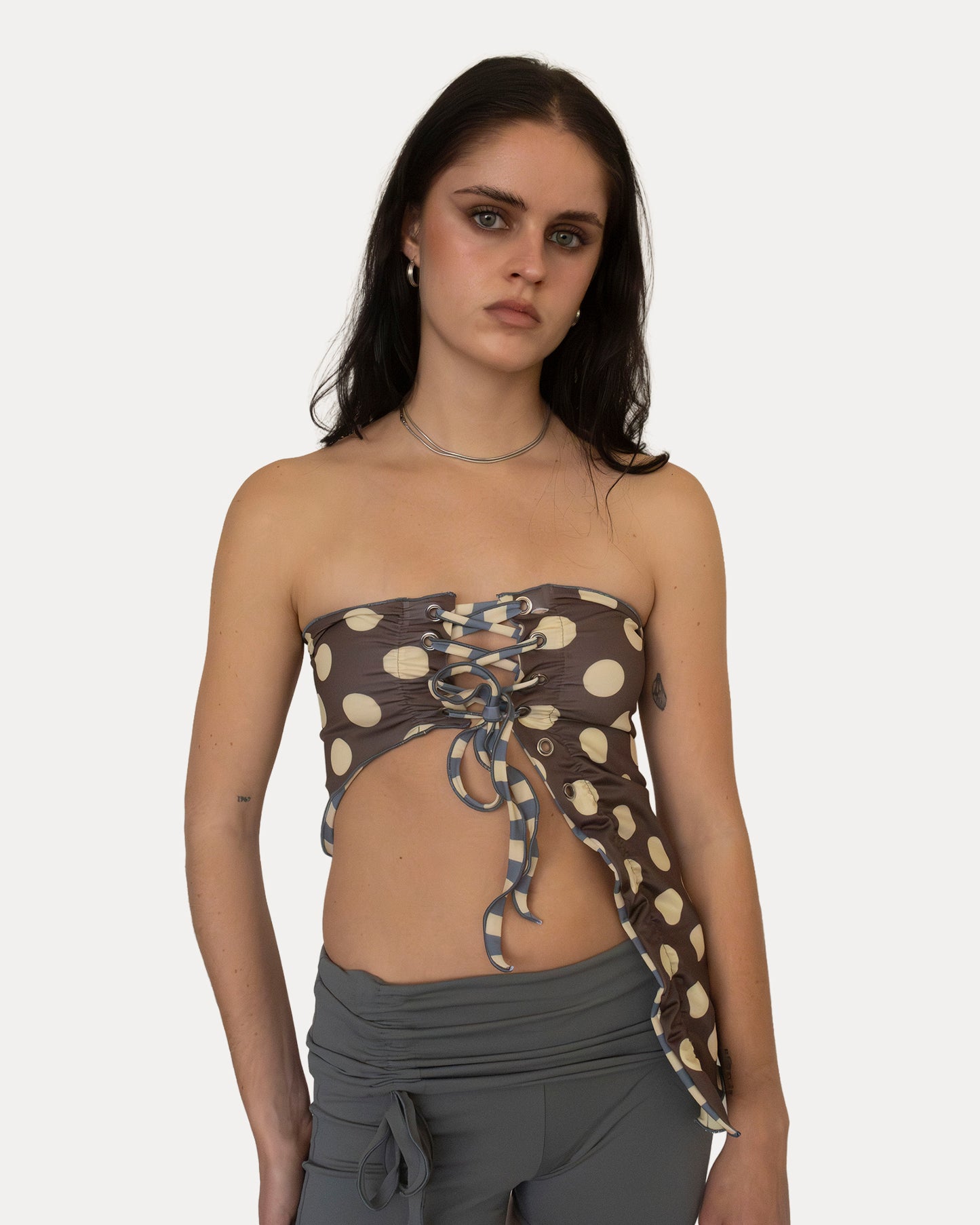 ETHEREA TOP REVERSIBLE IN POLKA/STRIPES