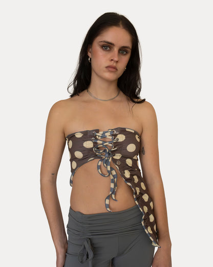 ETHEREA TOP REVERSIBLE IN POLKA/STRIPES