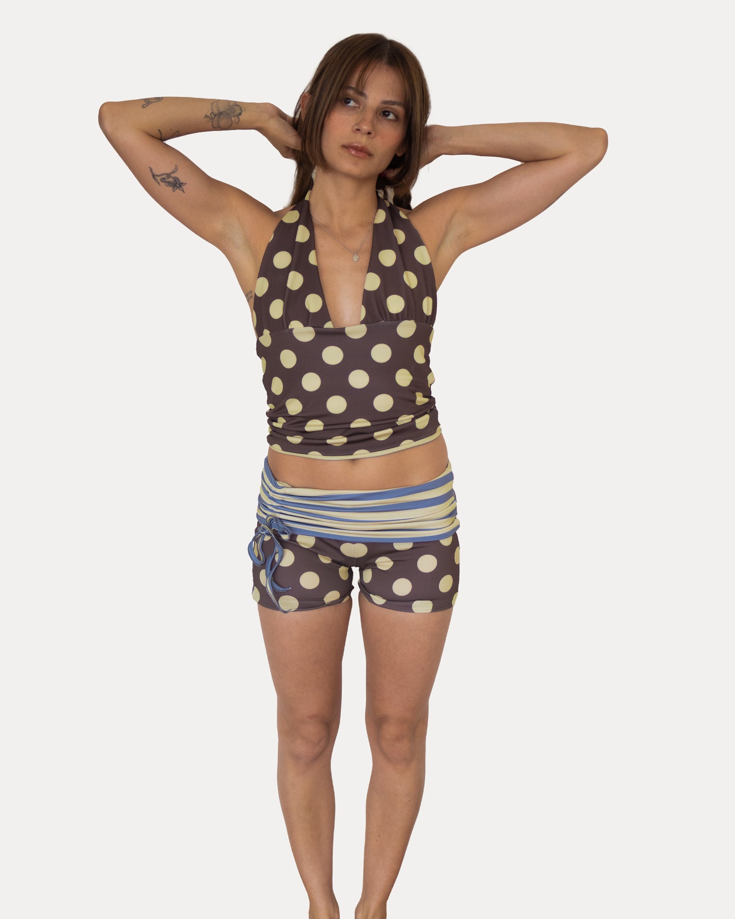 333 SHORTS IN STRIPES/POLKA