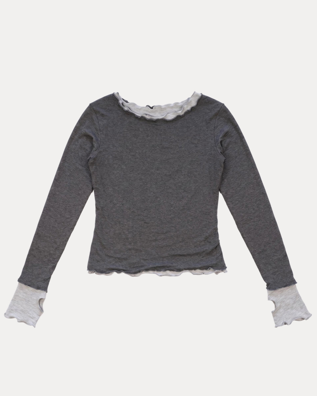 NINA DOUBLE TOPS IN CHARCOAL OVER GREY