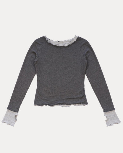 NINA DOUBLE TOPS IN CHARCOAL OVER GREY