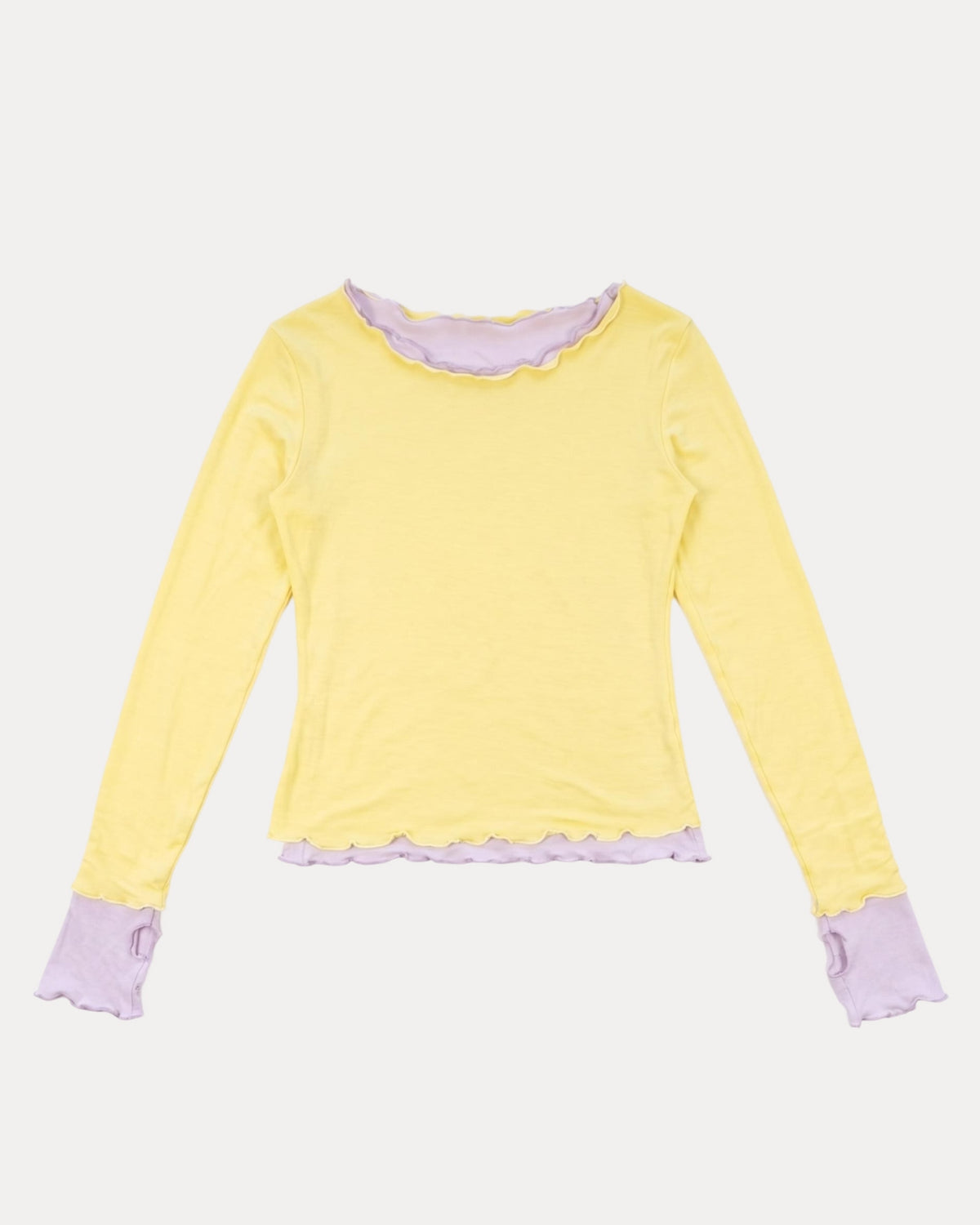 NINA DOUBLE TOPS IN YELLOW OVER LILAC