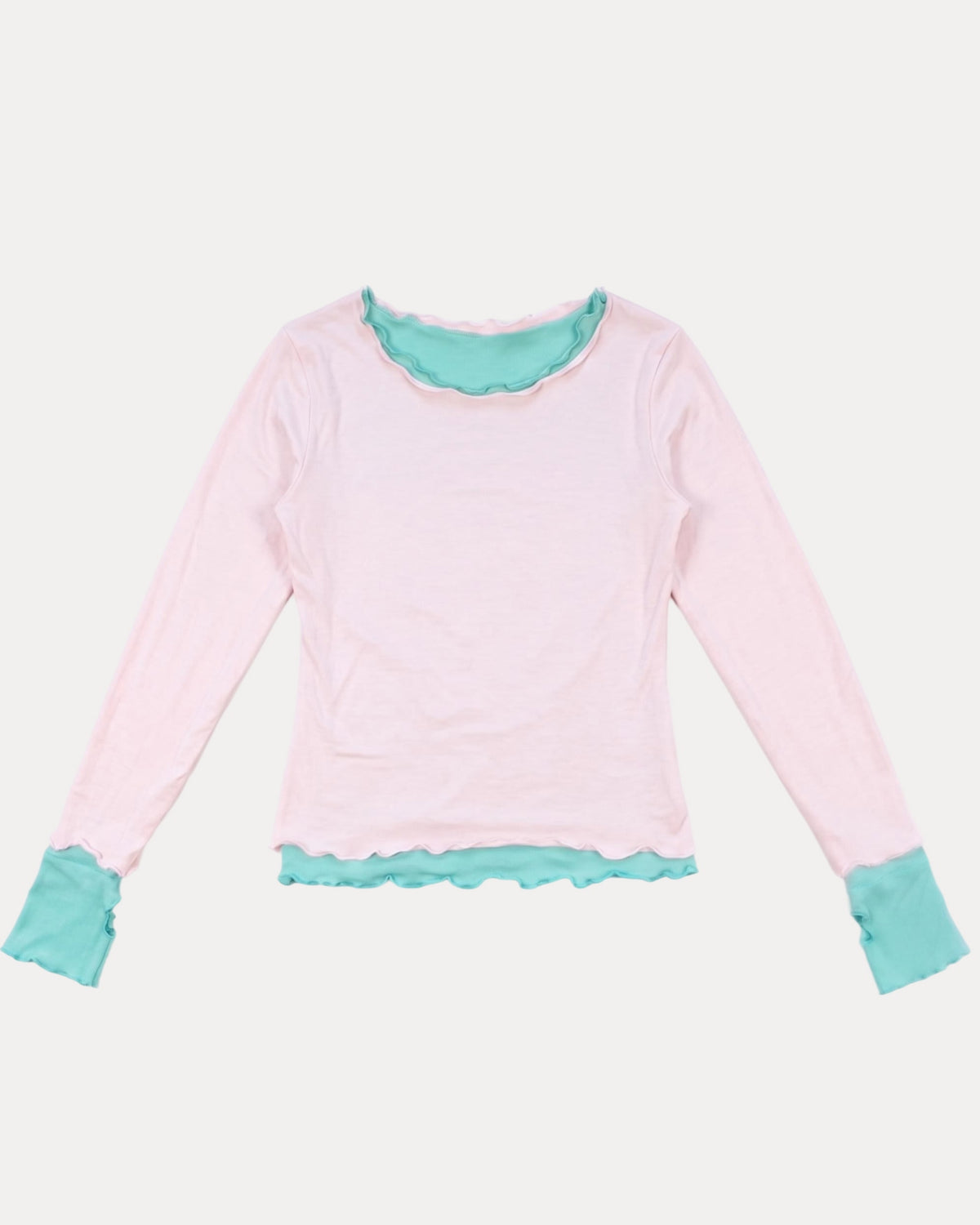 NINA DOUBLE TOPS IN PINK OVER AQUA