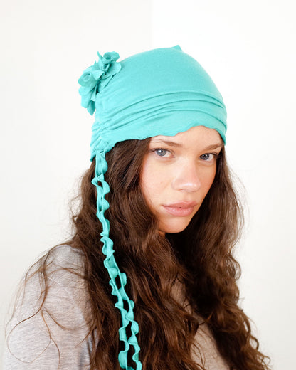 LOLA BEANIE IN AQUA