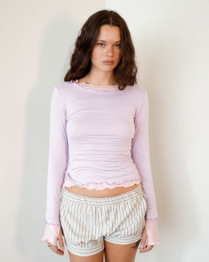 NINA DOUBLE TOPS IN LILAC OVER PINK