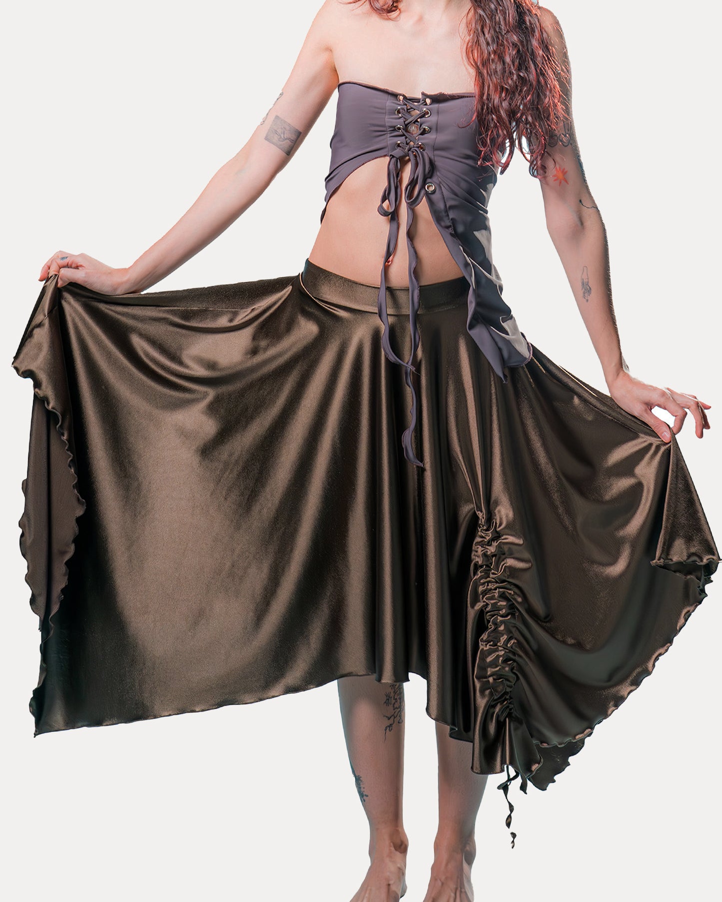 NIMARA SKIRT IN SATIN LYCRA